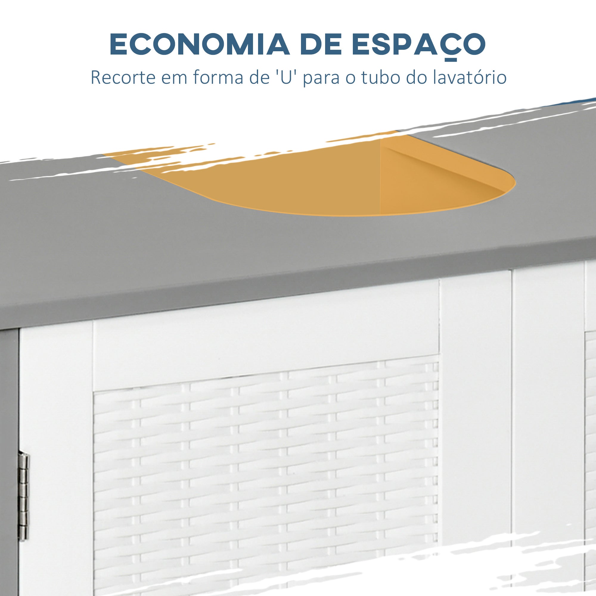Móvel para Lavatório Pousar Branco e Cinza 60x30x60 cm