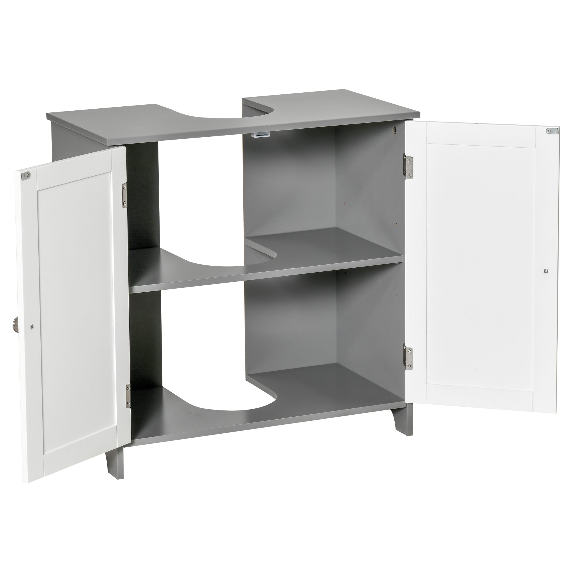 Móvel para Lavatório Pousar Branco e Cinza 60x30x60 cm