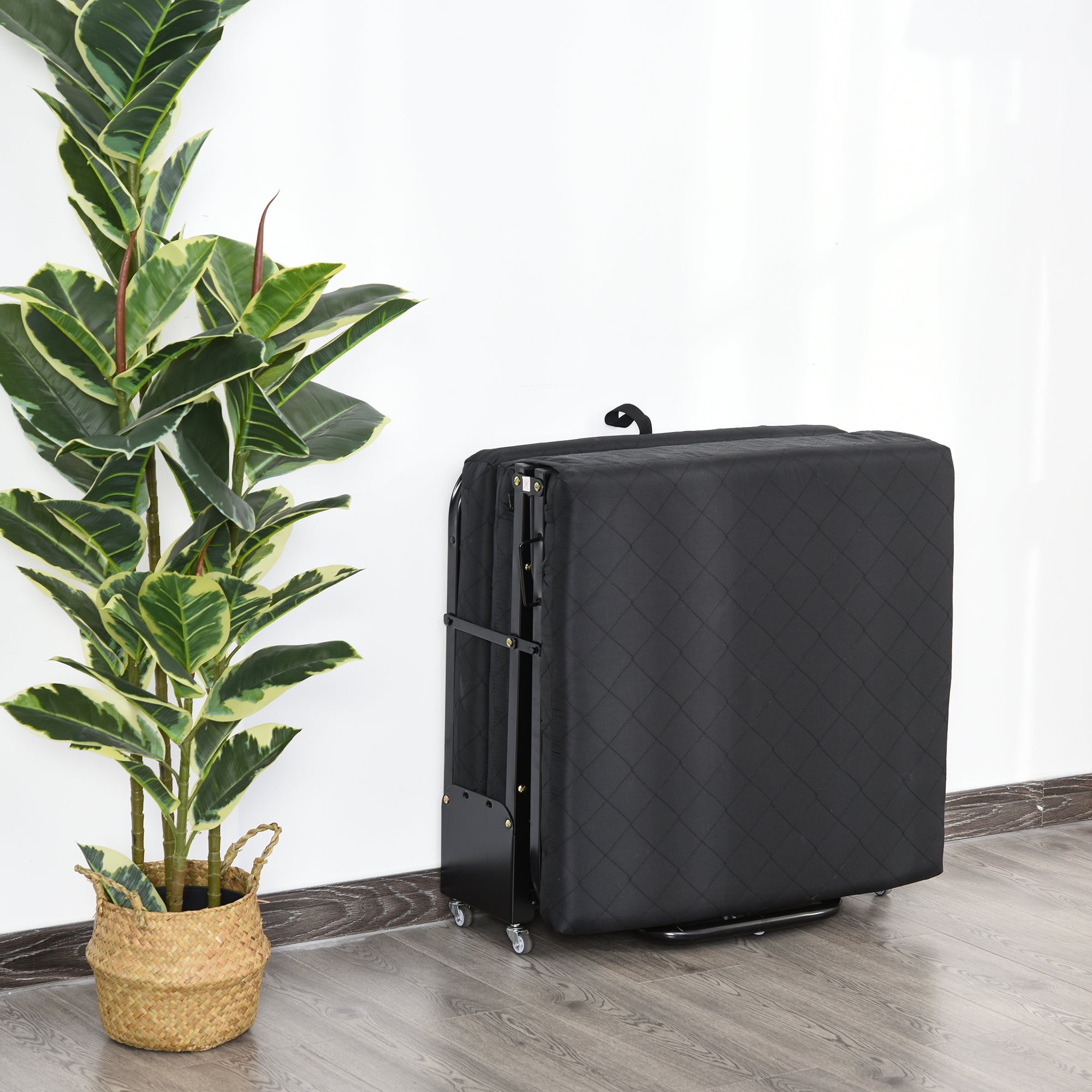 Cama Dobrável – 184x65 cm – Preto – Metal