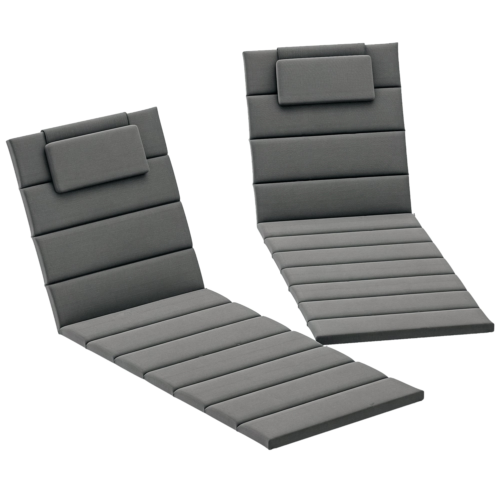 Almofadas para Espreguiçadeira 203x66x3 cm - Cinzento