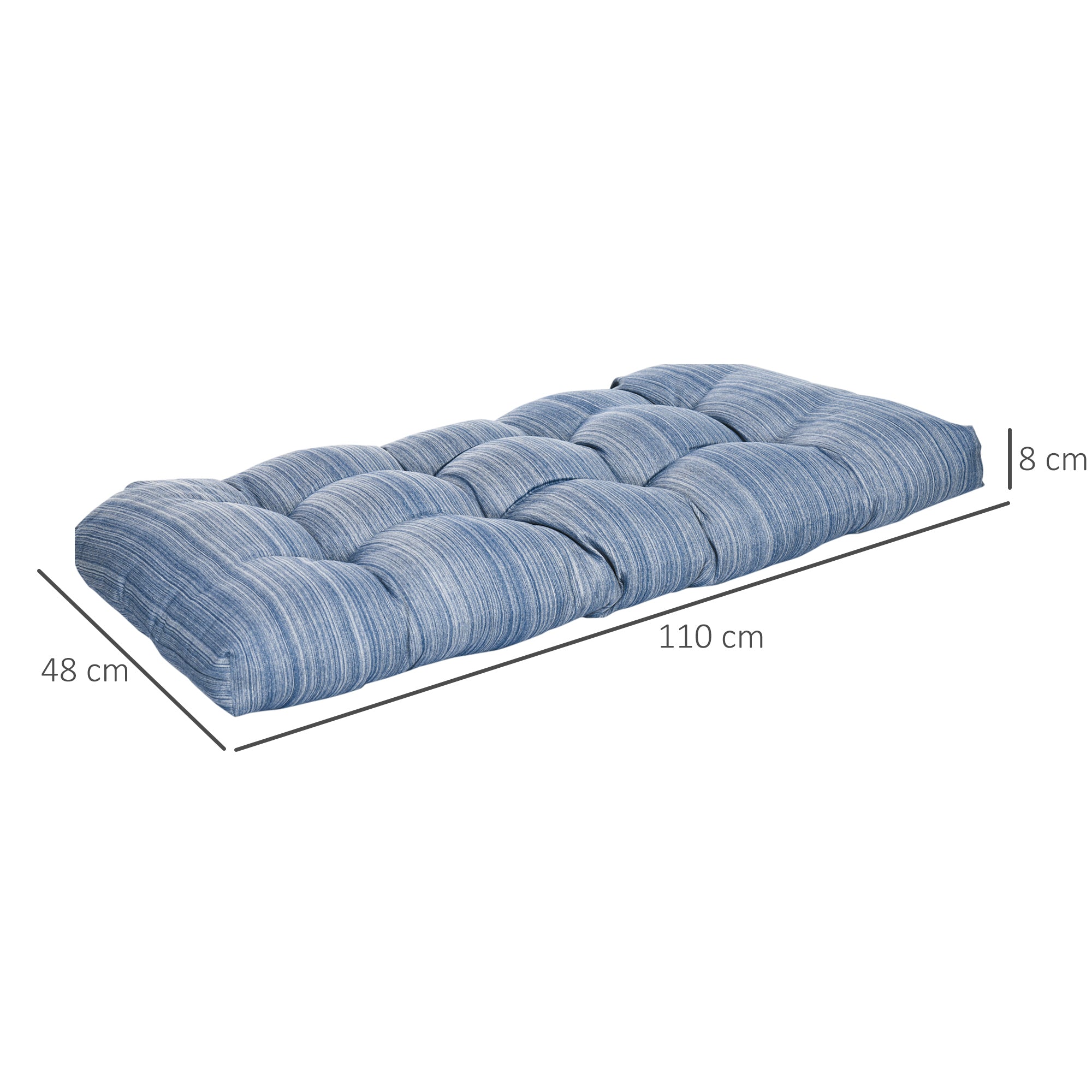 Almofada para Bancos de Jardim 110x48x8cm Azul