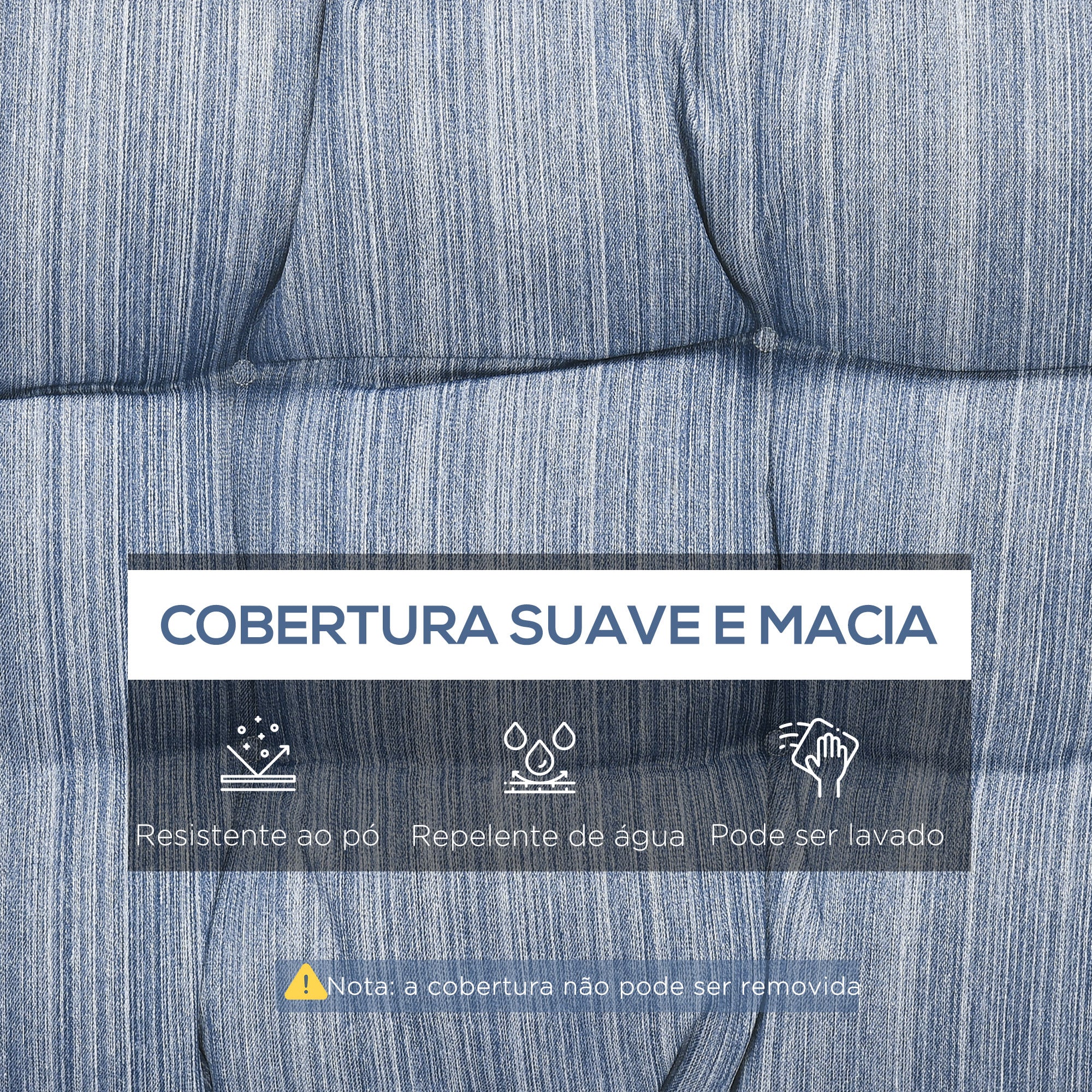 Almofada para Bancos de Jardim 110x48x8cm Azul
