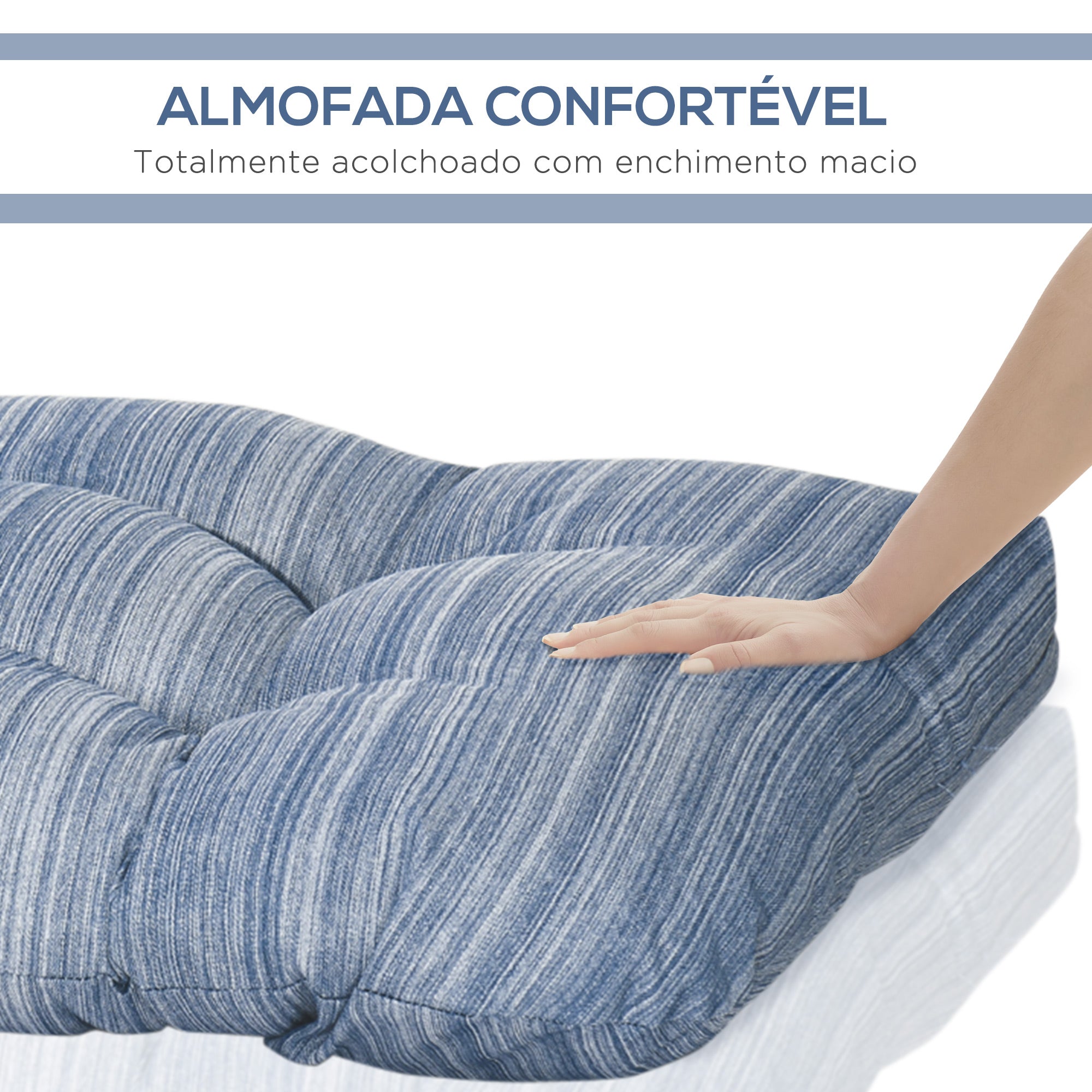 Almofada para Bancos de Jardim 110x48x8cm Azul