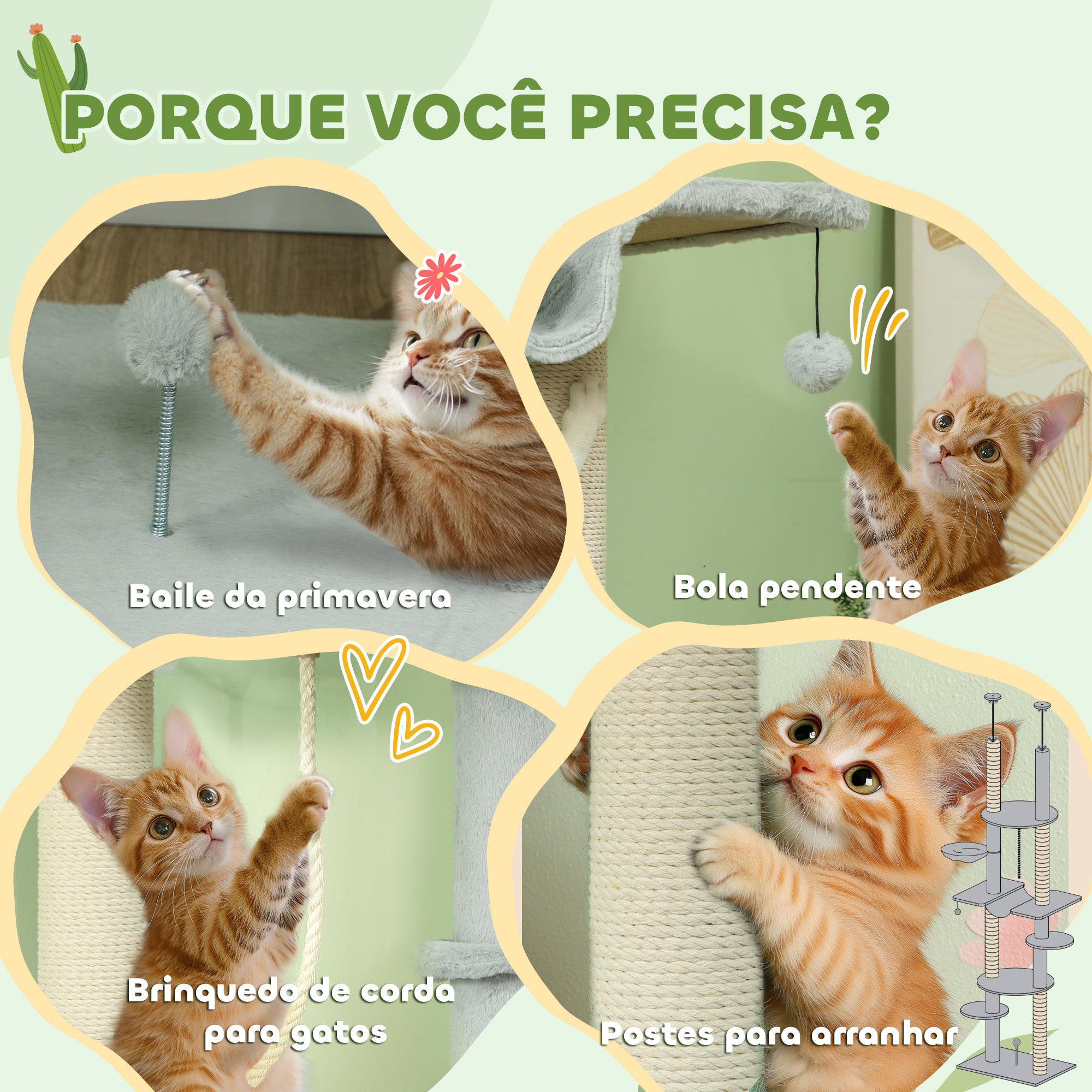 Arranhador para Gatos Cinzento 60x44x225-255 cm - Centro de Entretenimento Vertical para Gatos