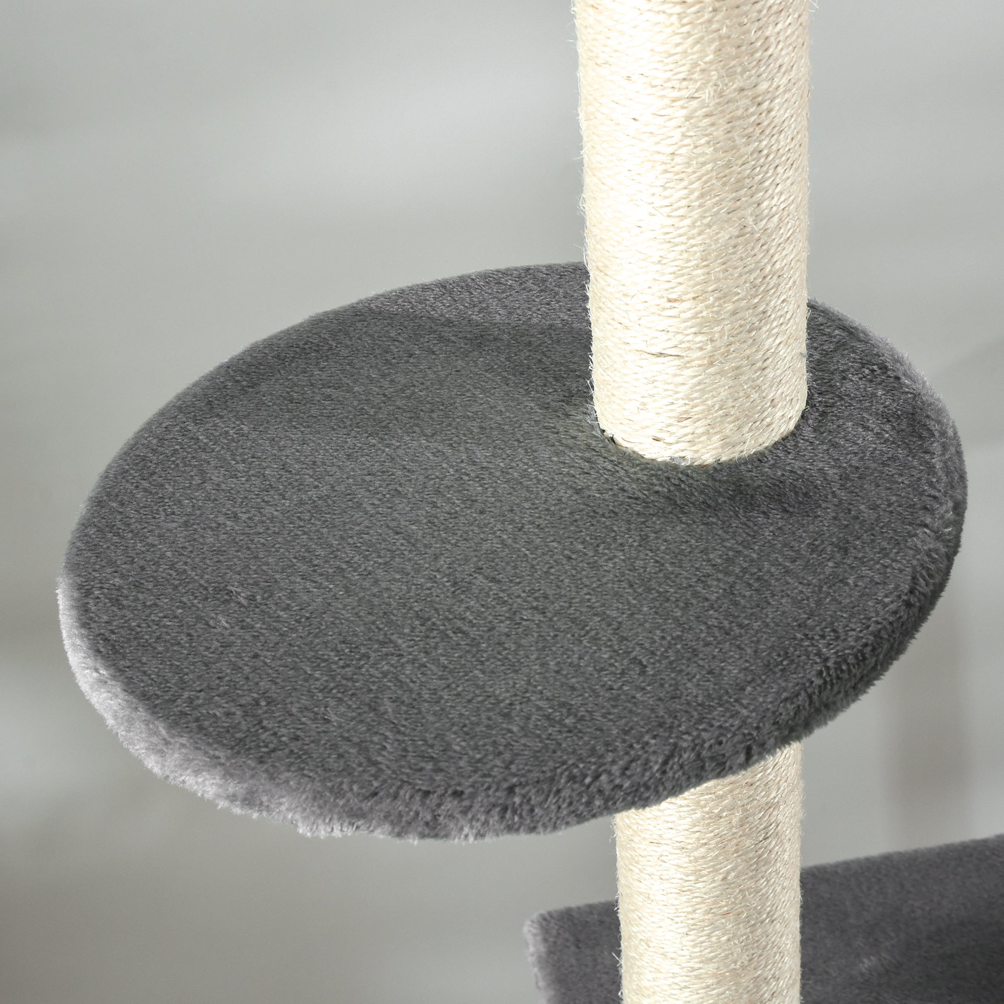 Arranhador para Gatos com Altura Ajustável 230-280cm e Cor Cinza Claro