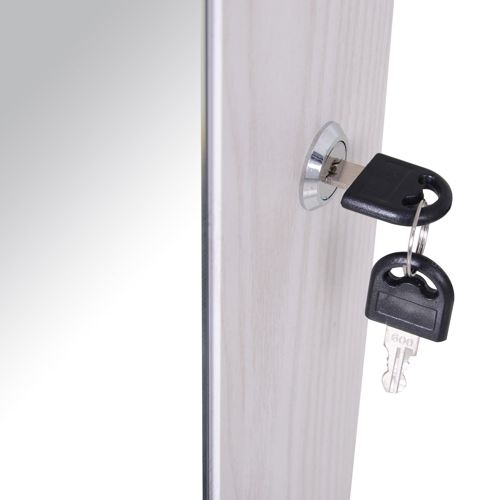 Espelho com Móvel de Bijuterias – 37x120x10cm – Cinza Claro – MDF