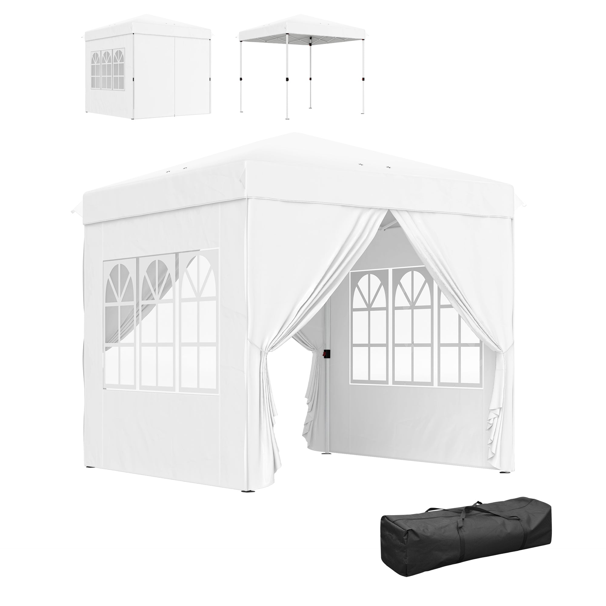 Tenda Dobrável Pop-Up 248x248x270 cm Cor Branco