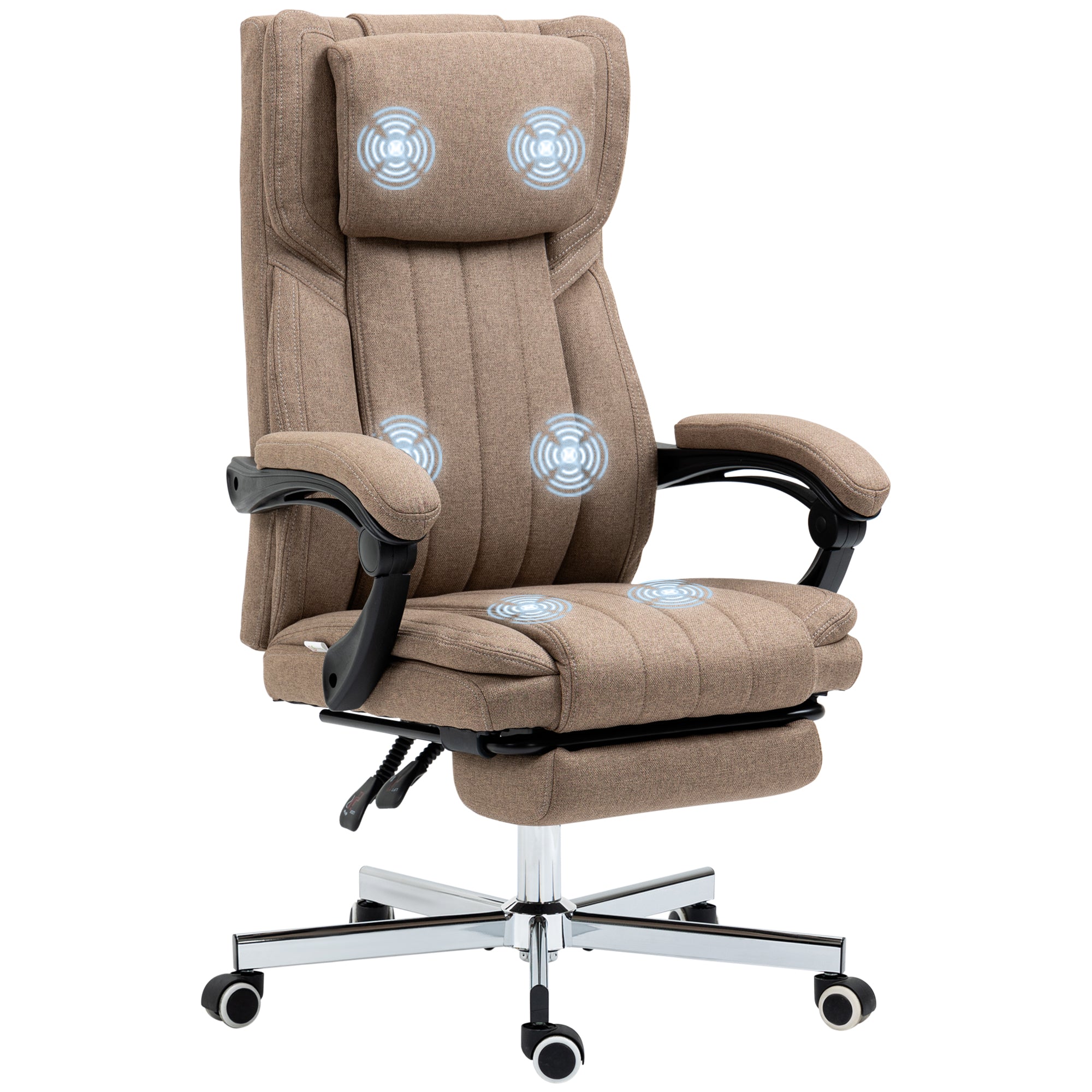 Cadeira de Escritório com Massagem Vibratória Marrom 65x61x113 cm