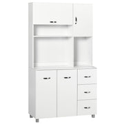 Armário de Cozinha Alto 3 Gavetas 4 Portas 100x39,5x183,5cm Branco