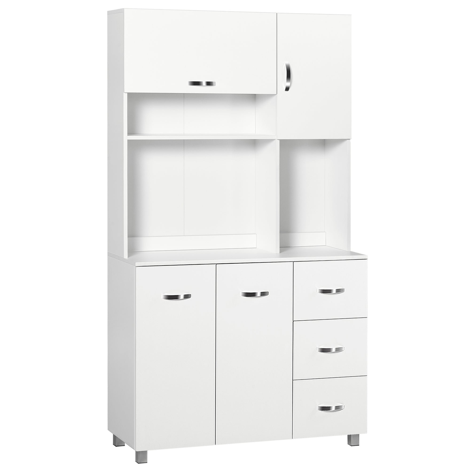 Armário de Cozinha Alto 3 Gavetas 4 Portas 100x39,5x183,5cm Branco