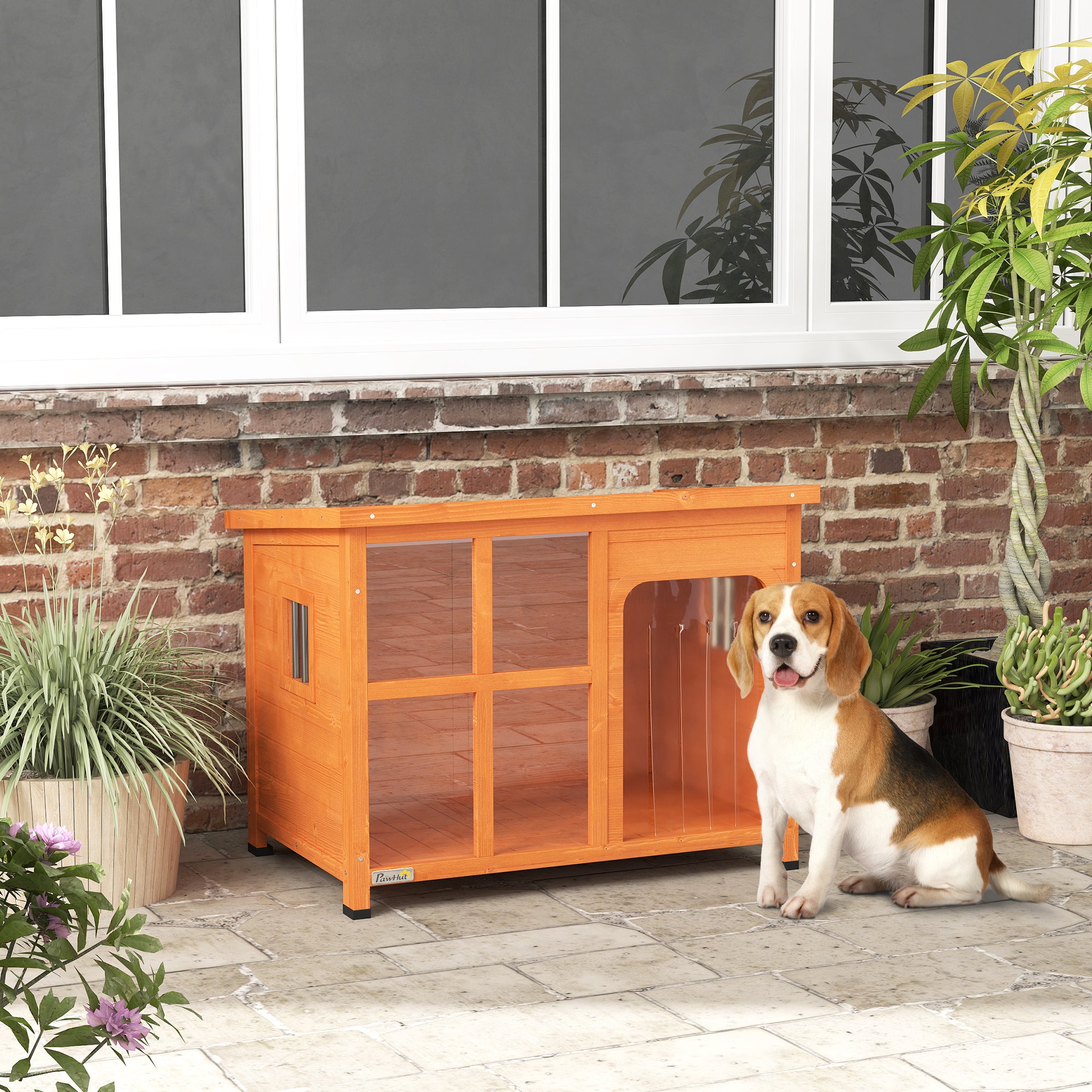 Casota para Cães Pequenos e Médios - Madeira 90x62x71 cm