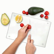 Tábua de corte em vidro temperado – 25 x 35 cm – multicolorido