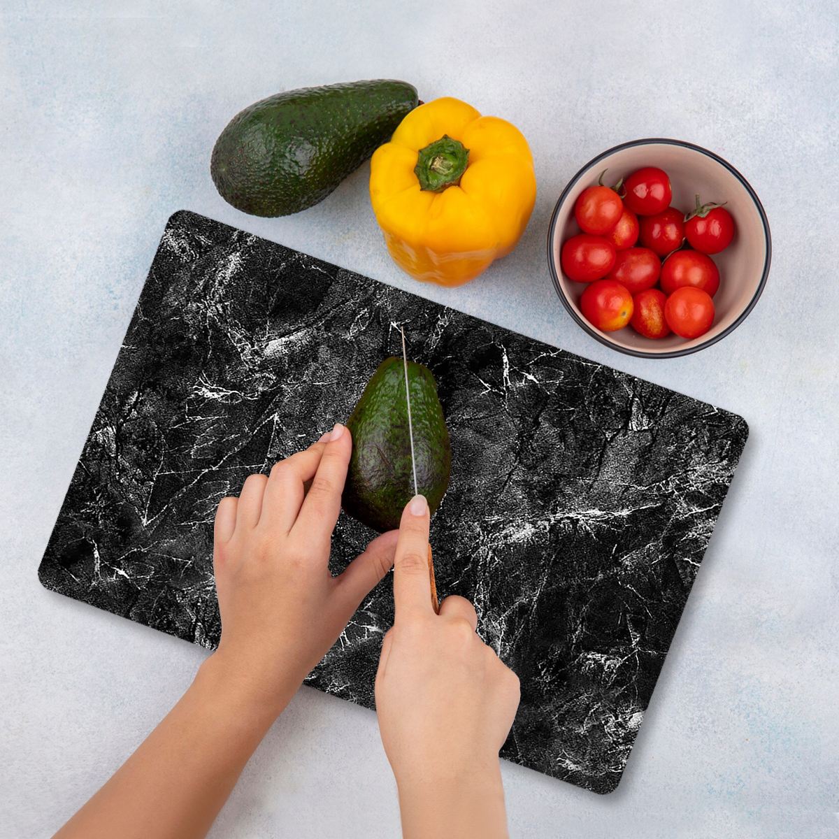 Tábua de corte – 20 x 30 cm – Multicolorido – Vidro temperado