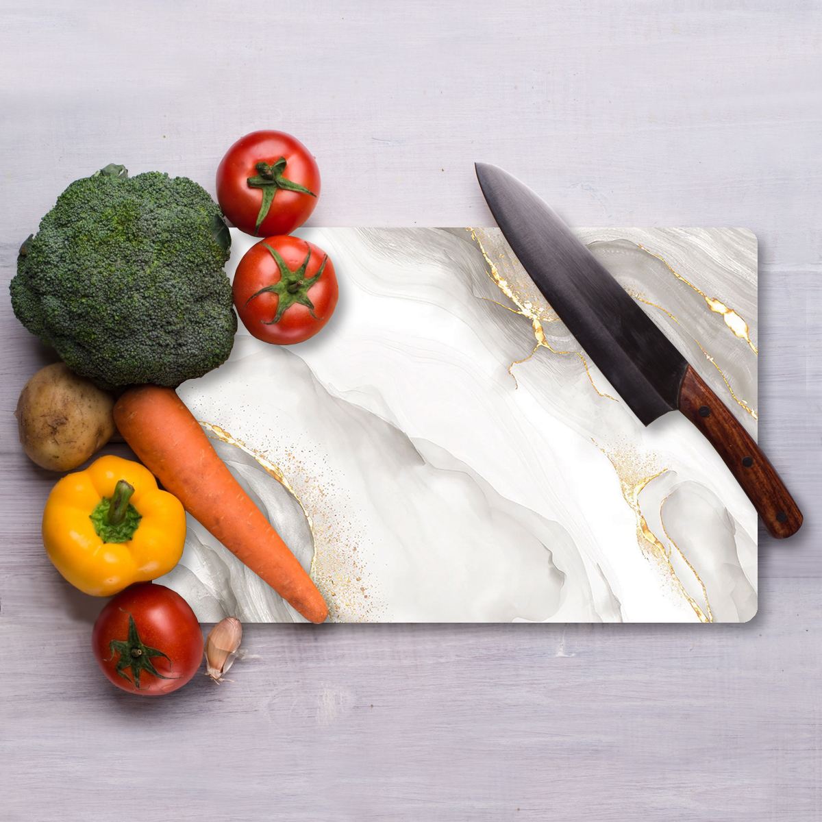 Tábua de Corte – 30 x 40 cm – Multicolorido – Vidro Temperado