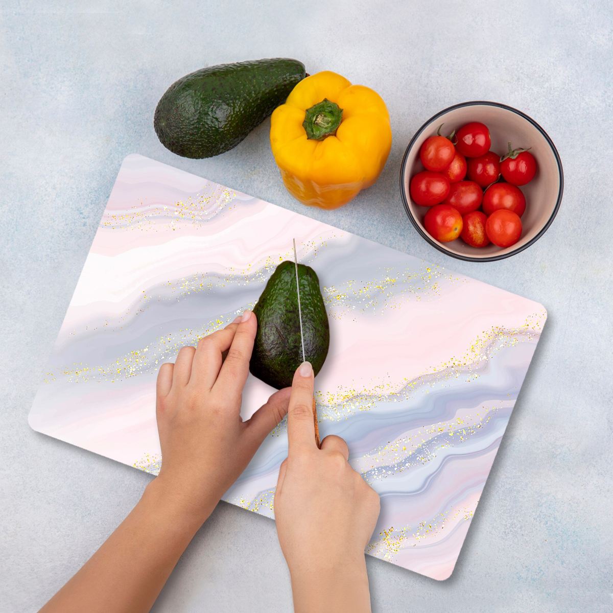 Tábua de Corte – 20 x 30 cm – Multicolorido – Vidro Temperado