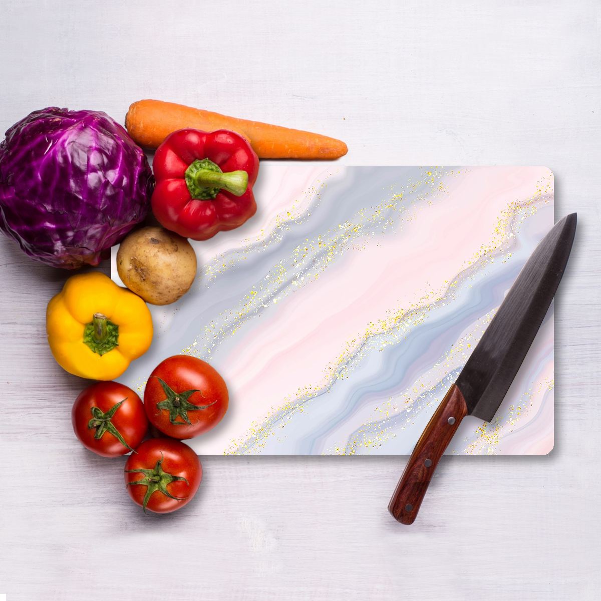 Tábua de Corte – 30 x 40 cm – Multicolorido – Vidro Temperado