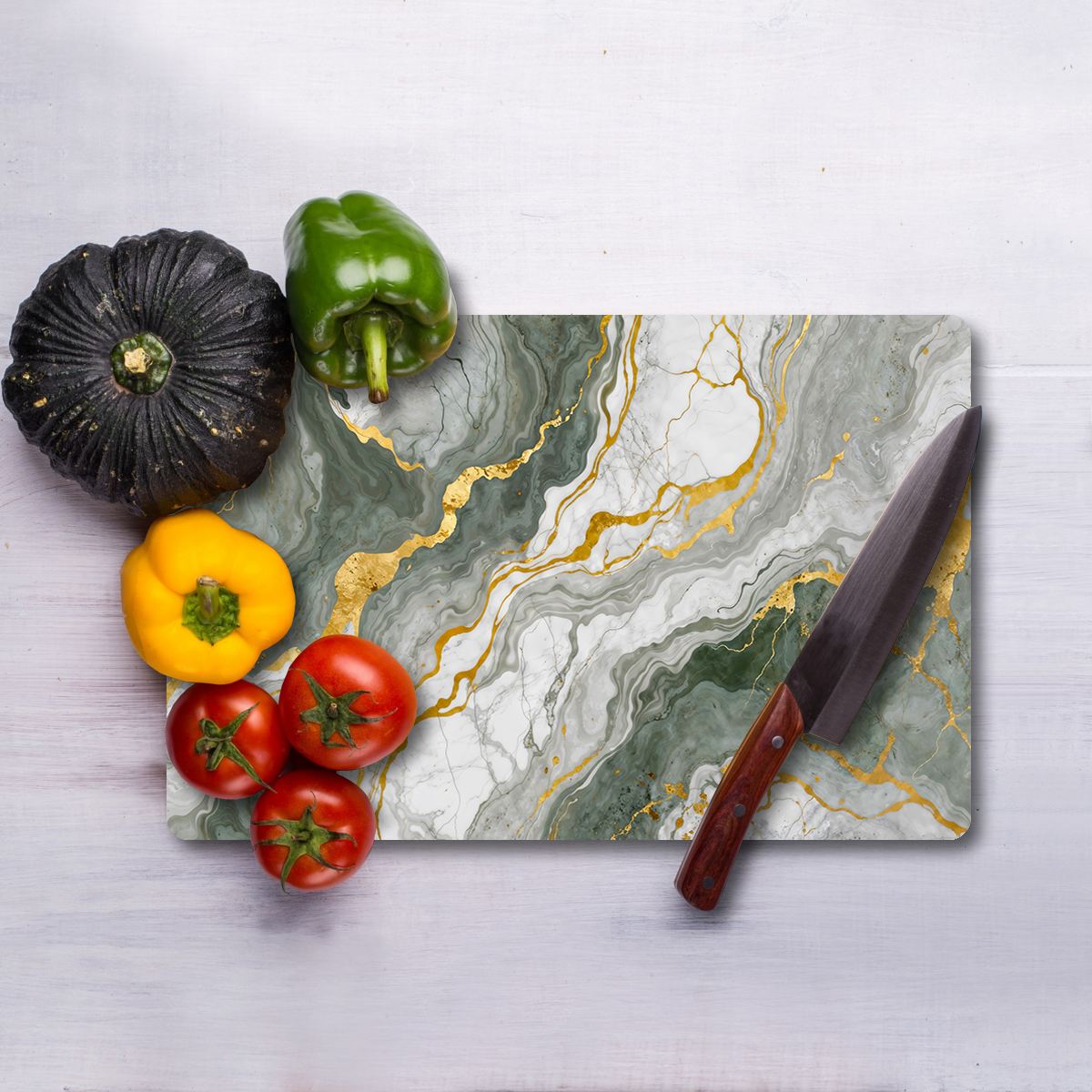 Tábua de corte de vidro temperado – 20 x 30 cm – multicolorido