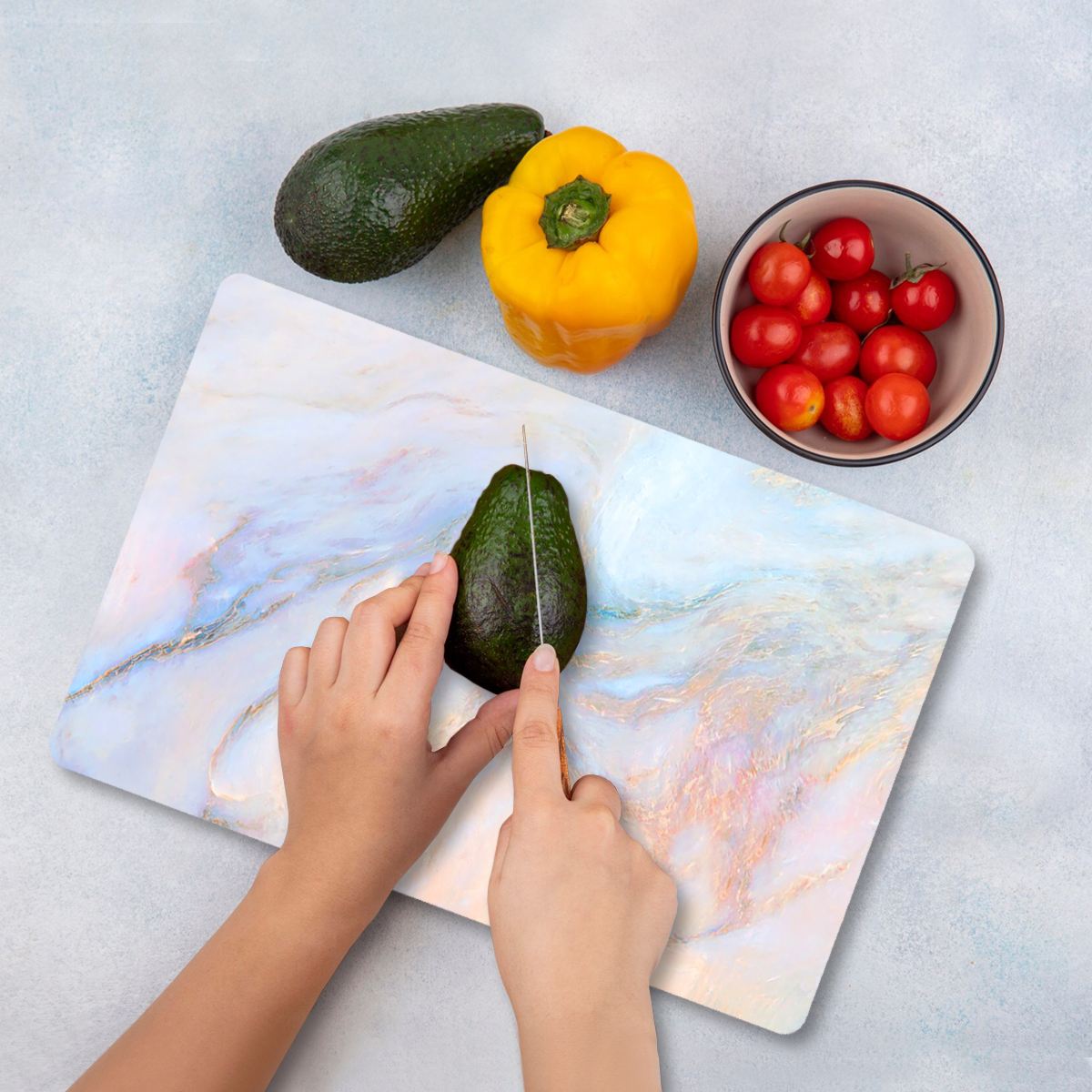 Tábua de corte – 30 x 40 cm – Multicolorido – vidro temperado