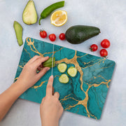 Tábua de corte – 20 x 30 cm – Multicolorido – vidro temperado