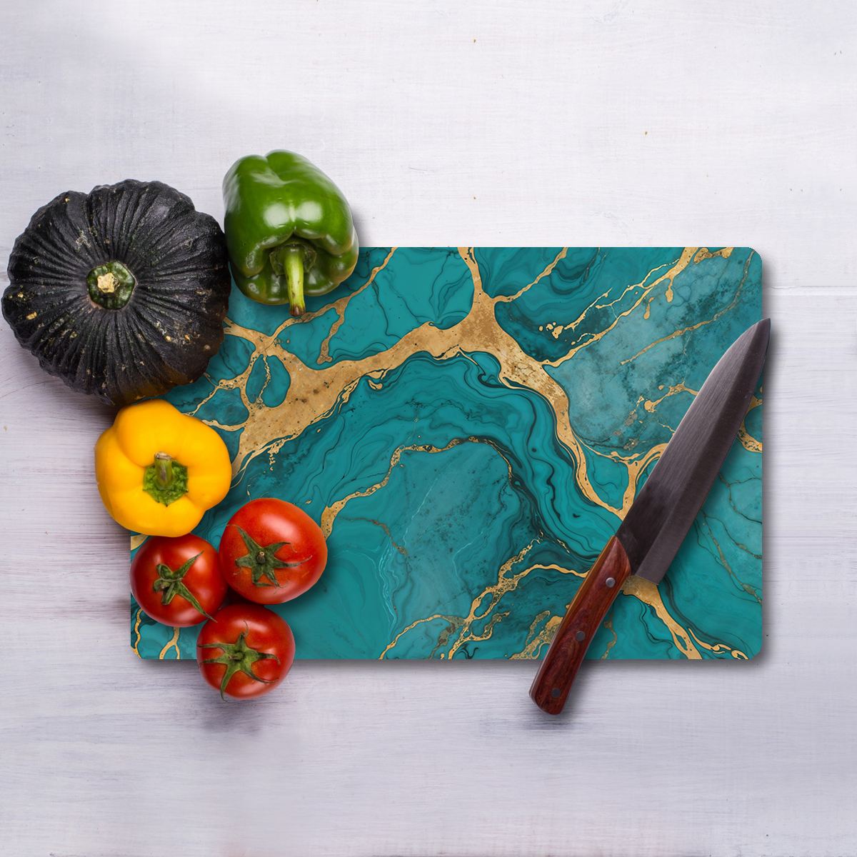 Tábua de corte – 20 x 30 cm – Multicolorido – vidro temperado