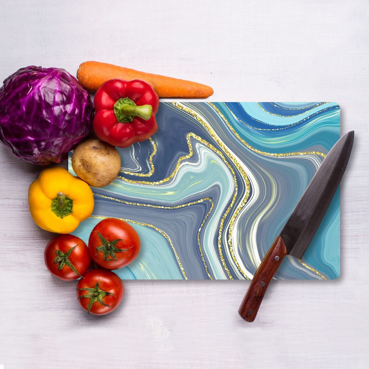 Tábua de Corte – 20 x 30 cm – Multicolorido – Vidro Temperado