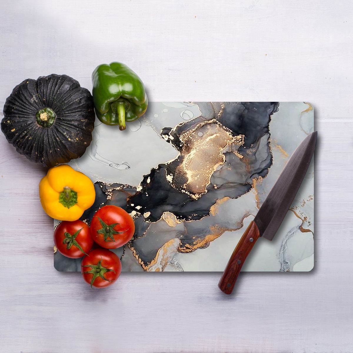 Tábua de Corte – 30 x 40 cm – Multicolorido – Vidro Temperado