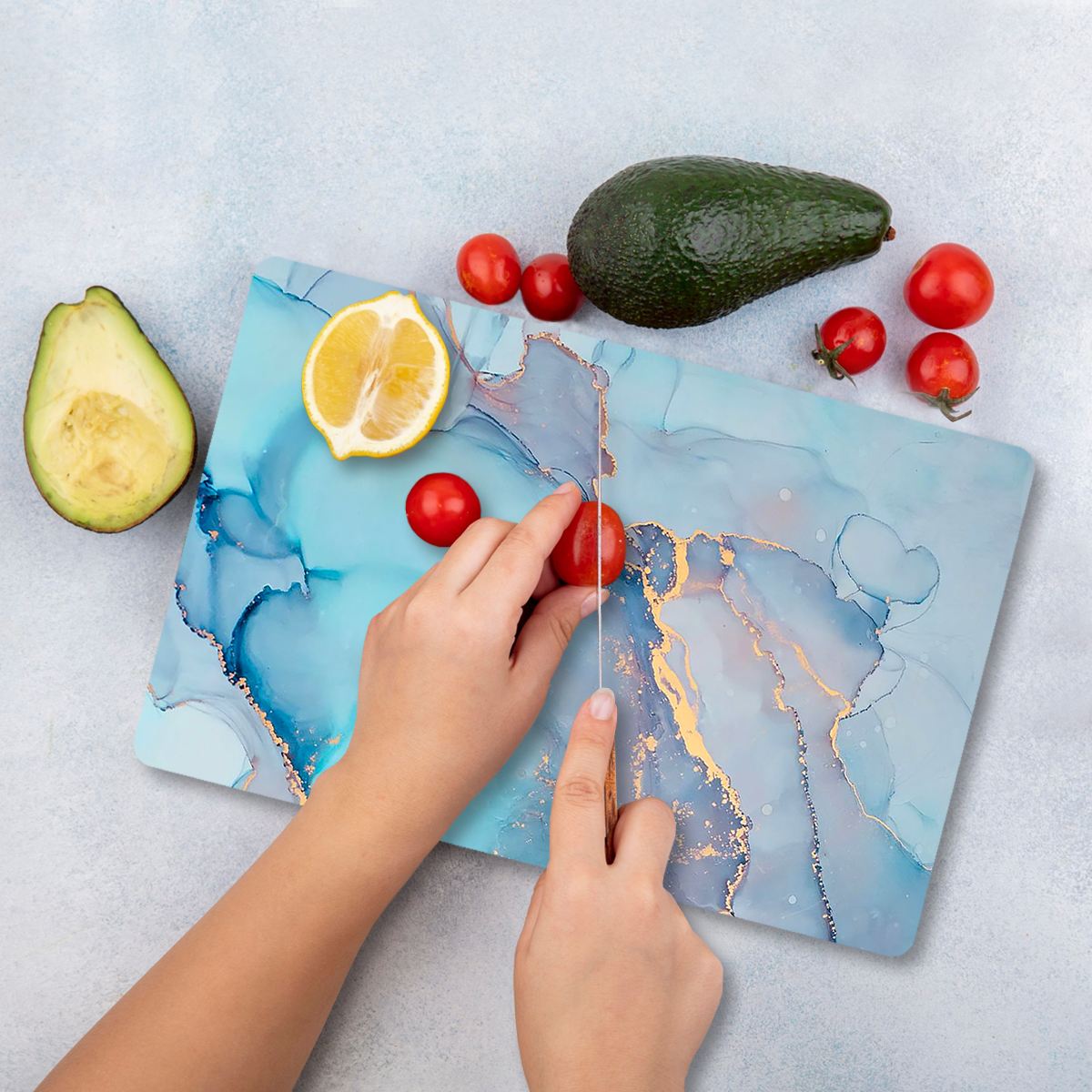 Tábua de Corte – 20 x 30 cm – Multicolorido – Vidro Temperado