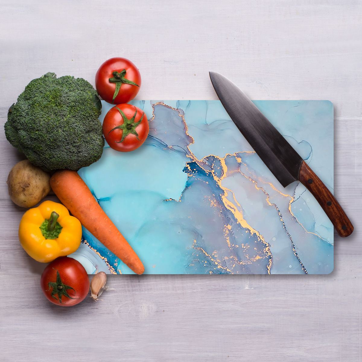 Tábua de Corte – 20 x 30 cm – Multicolorido – Vidro Temperado