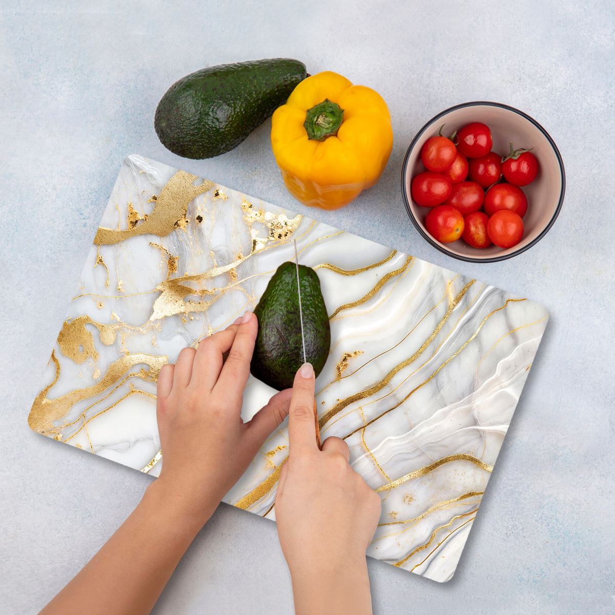 Tábua de Corte – 30 x 40 cm – Multicolorido – Vidro Temperado