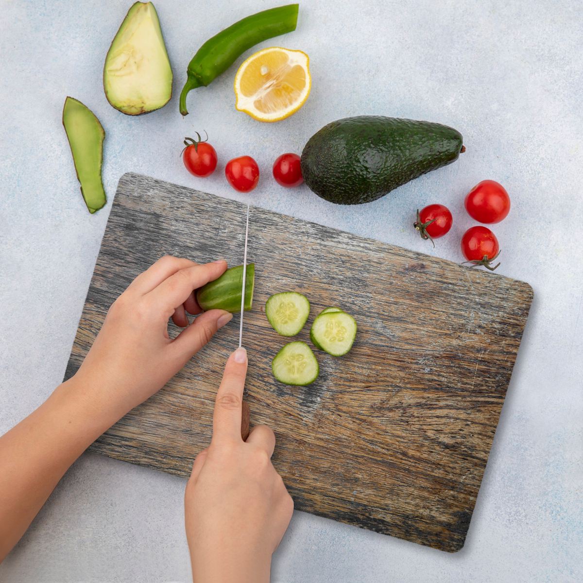 Tábua de corte – 20 x 30 cm – Multicolorido – vidro temperado