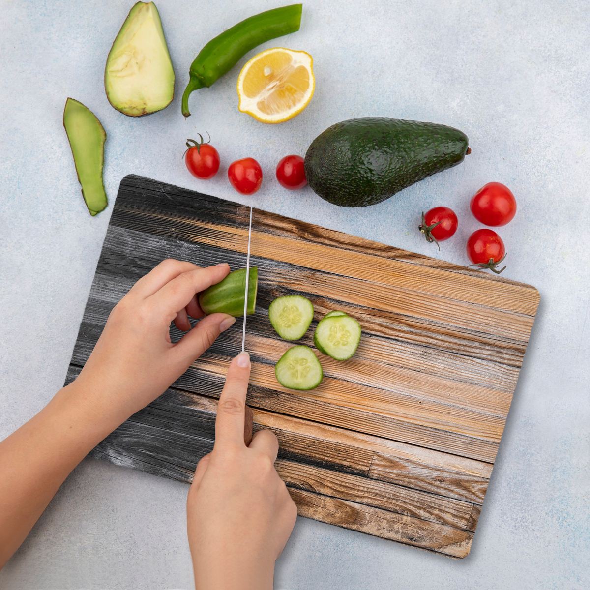 Tábua de Corte – 30 x 40 cm – Multicolorido – Vidro Temperado