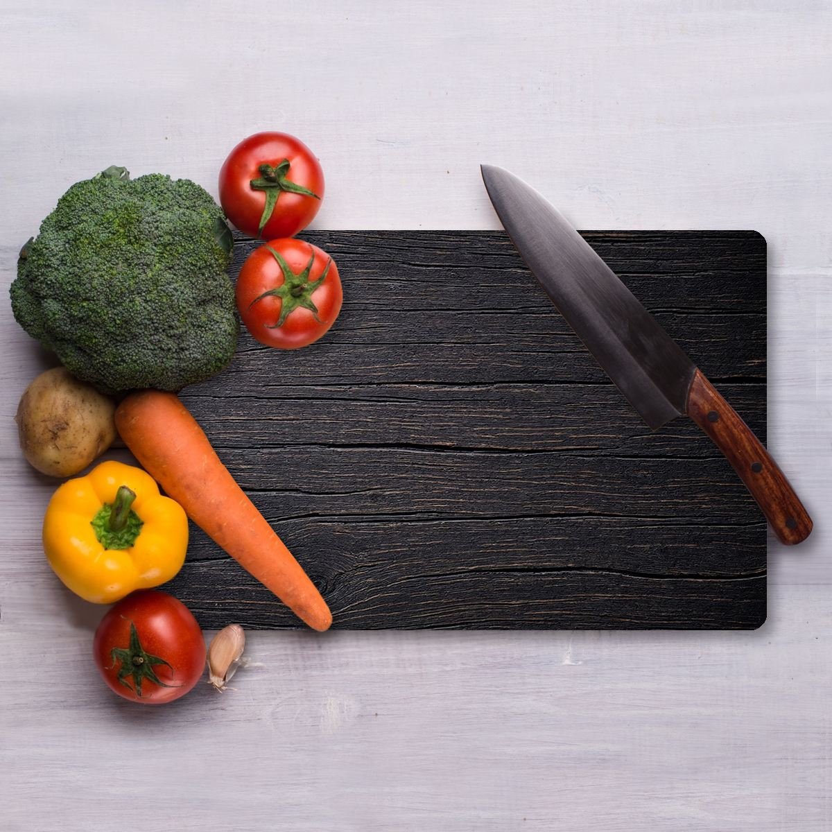 Tábua de corte em vidro temperado – 20 x 30 cm – Multicolorido