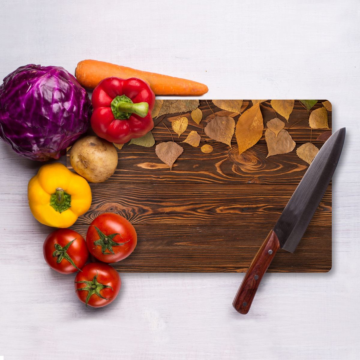 Tábua de Corte – 20 x 30 cm – Multicolorido – Vidro Temperado