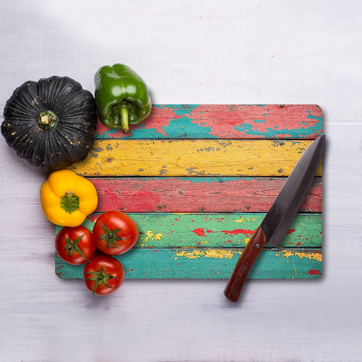 Tábua de corte – 30 x 40 cm – Multicolorido – Vidro Temperado