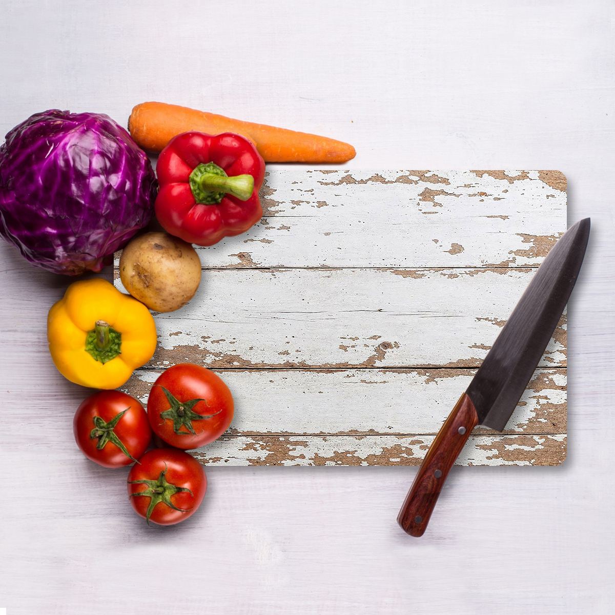 Tábua de corte – 20 x 30 cm – Multicolorido – Vidro Temperado