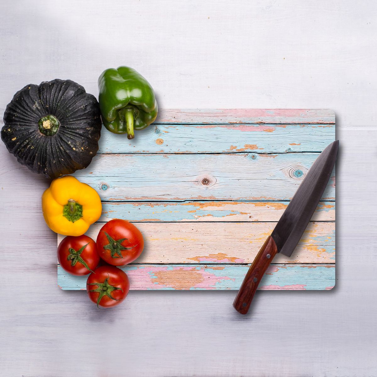 Tábua de Corte – 30 x 40 cm – Multicolorida – Vidro Temperado