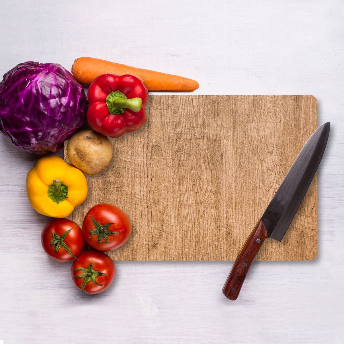 Tábua de corte – 20 x 30 cm – Multicolorido – Vidro temperado