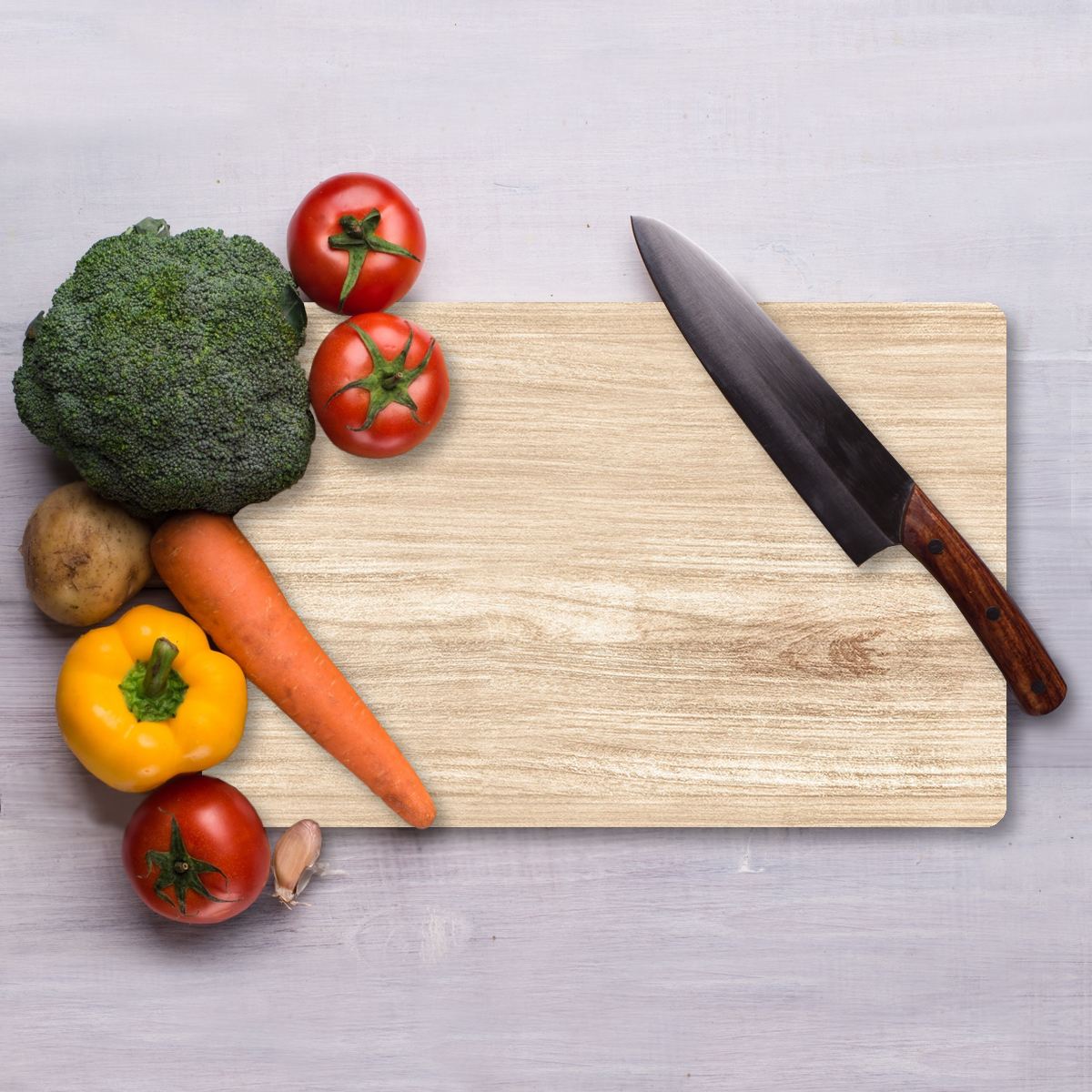 Tábua de corte – 20 x 30 cm – Multicolorido – Vidro temperado