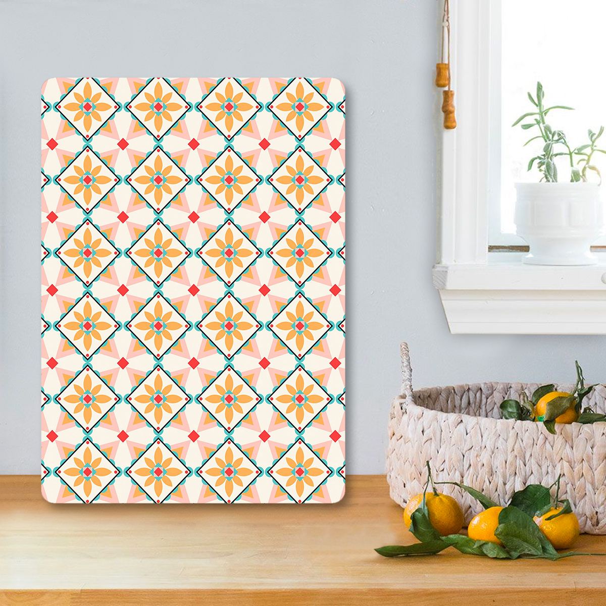 Tábua de corte em vidro temperado – 20 x 30 cm – Multicolorido