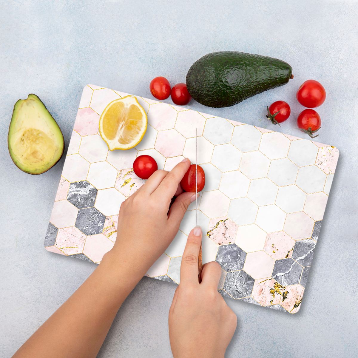 Tábua de corte – 30 x 40 cm – Multicolorido – Vidro temperado