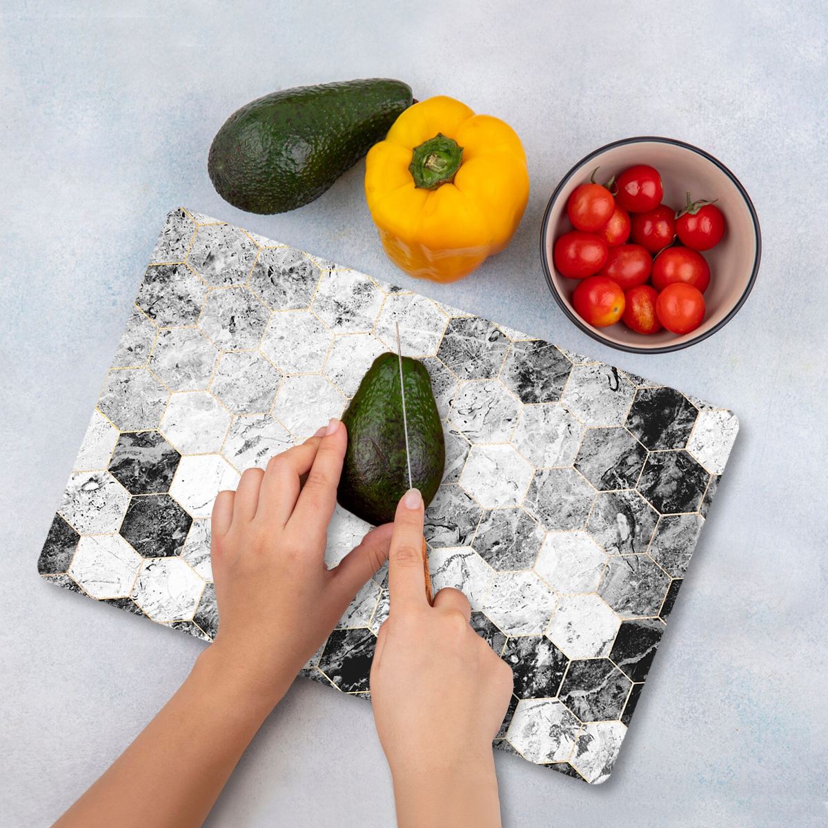 Tábua de corte – 30 x 40 cm – Multicolorido – Vidro temperado