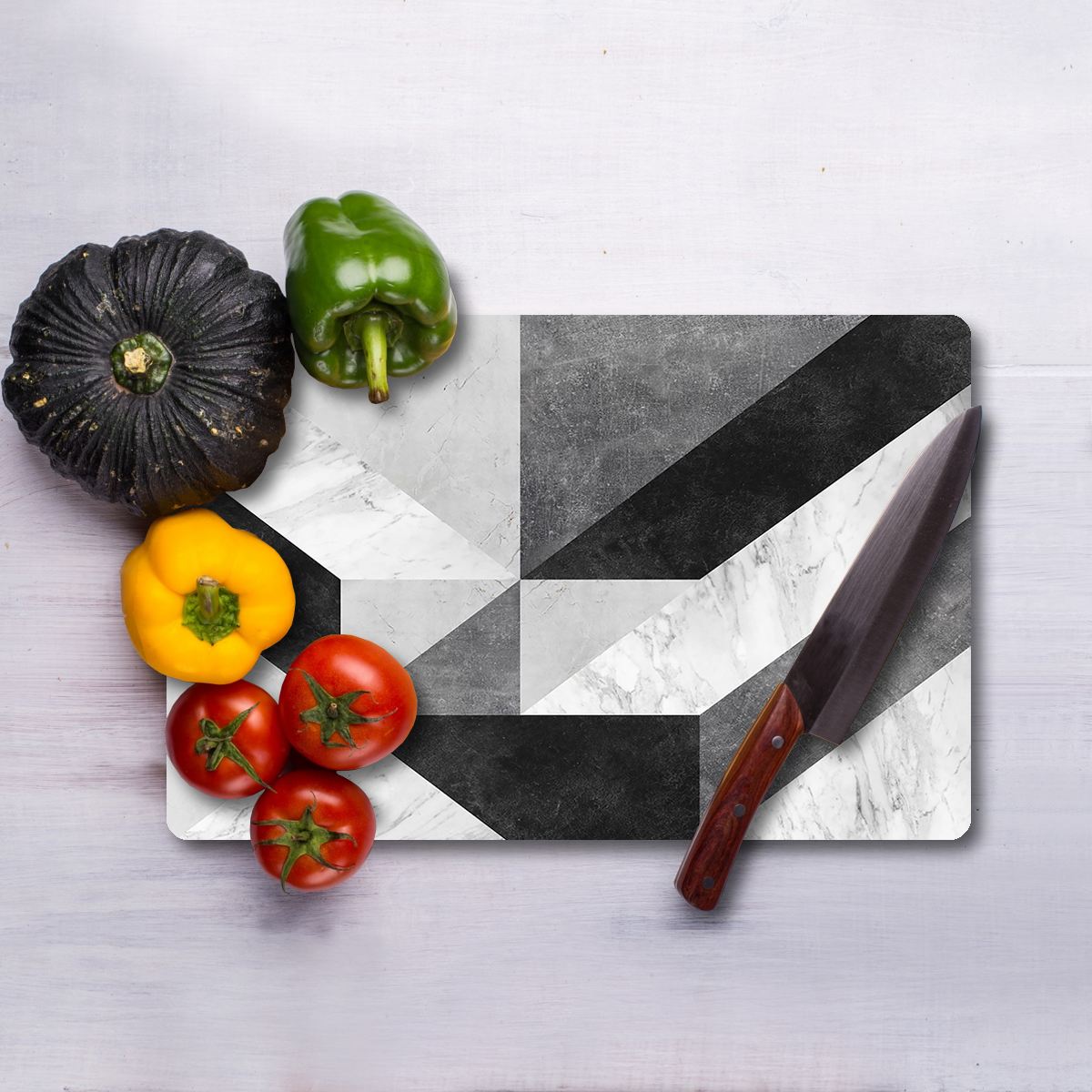 Tábua de Corte – 30 x 40 cm – Multicolorido – vidro temperado