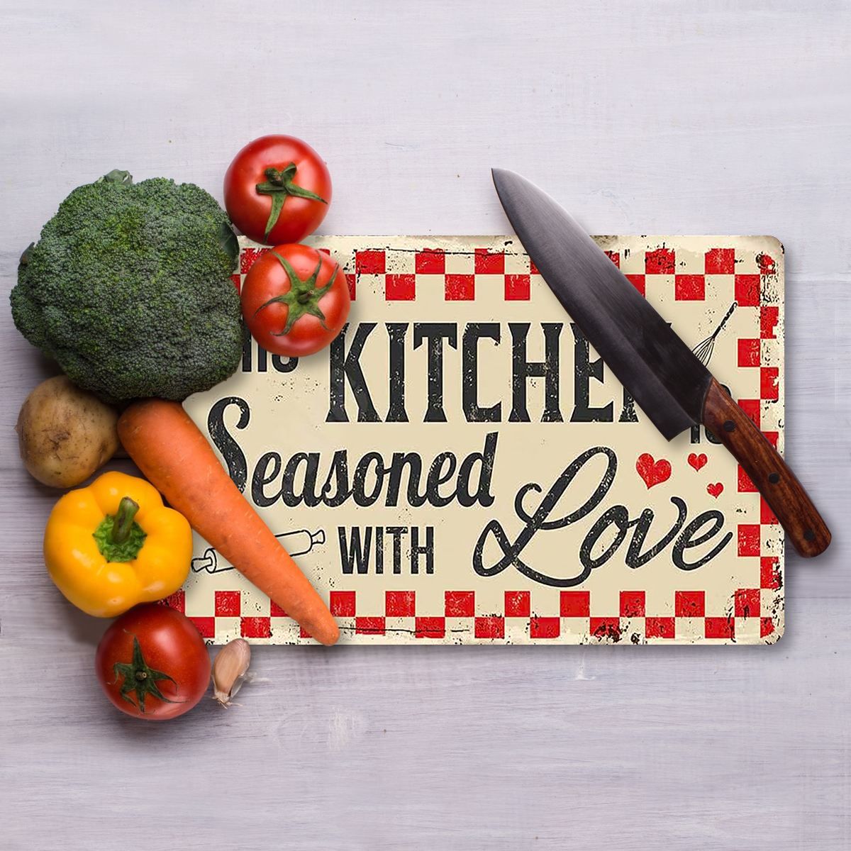 Tábua de corte – 20 x 30 cm – Multicolorido – Vidro temperado