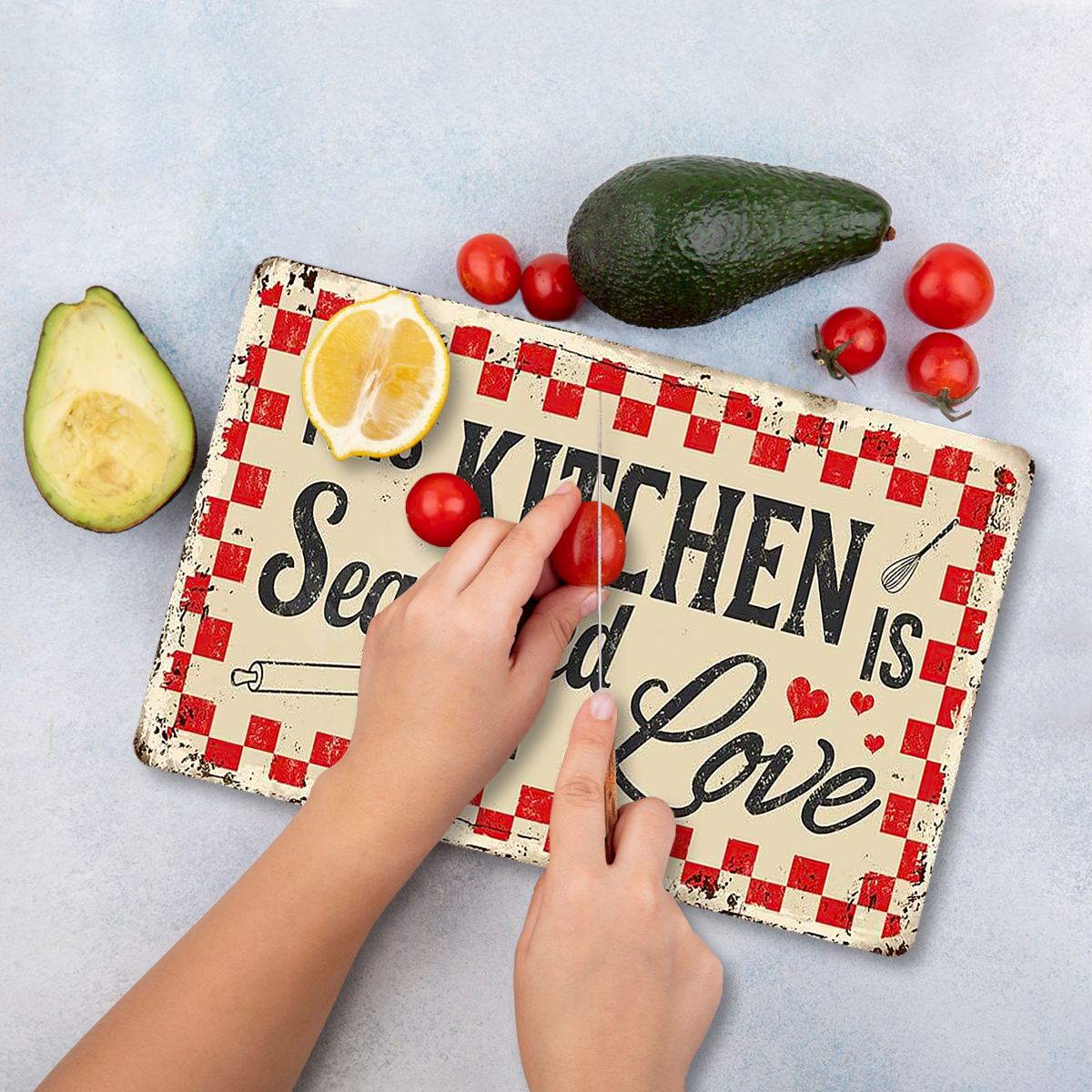 Tábua de corte – 30 x 40 cm – Multicolorido – vidro temperado