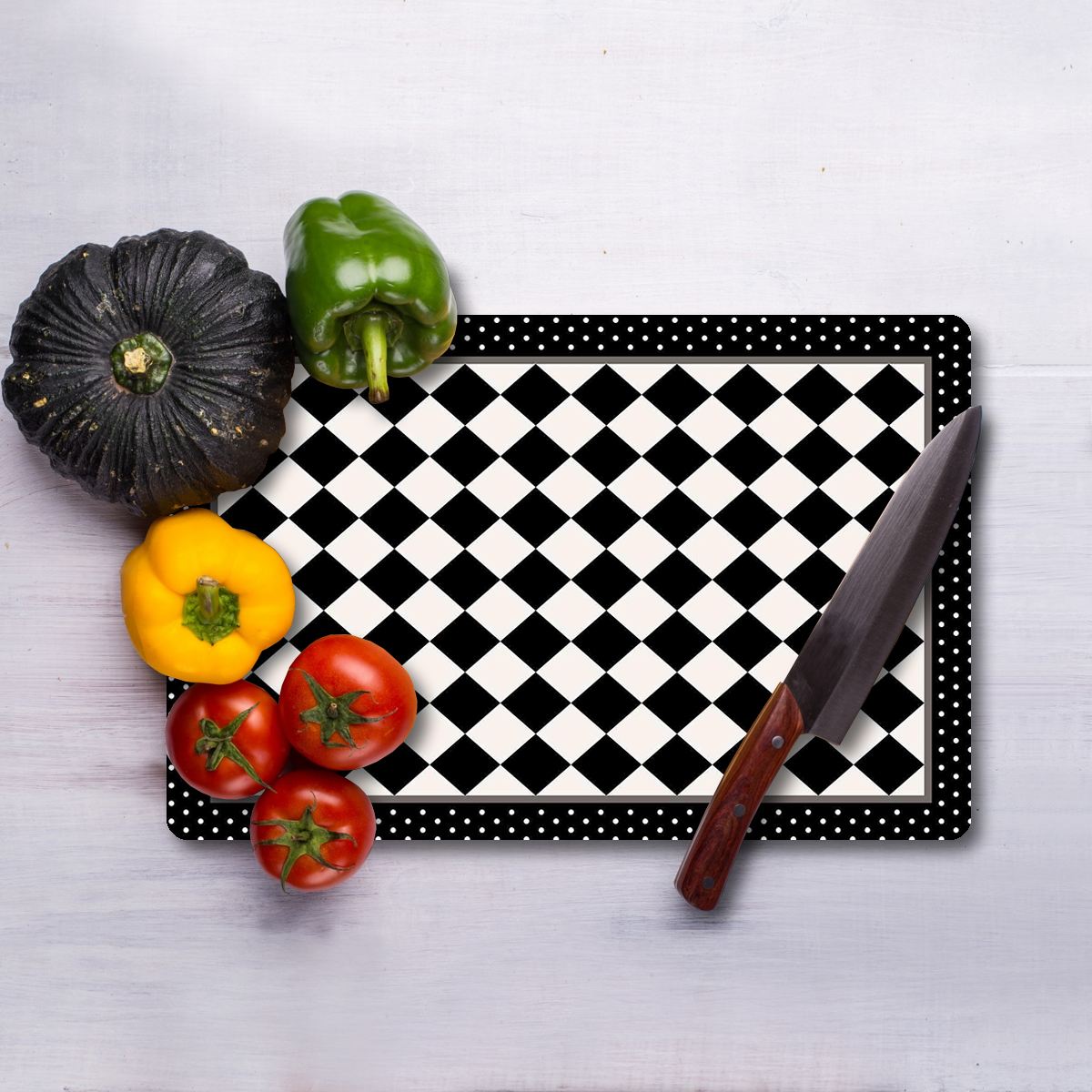 Tábua de corte de vidro temperado – 20 x 30 cm – multicolorido