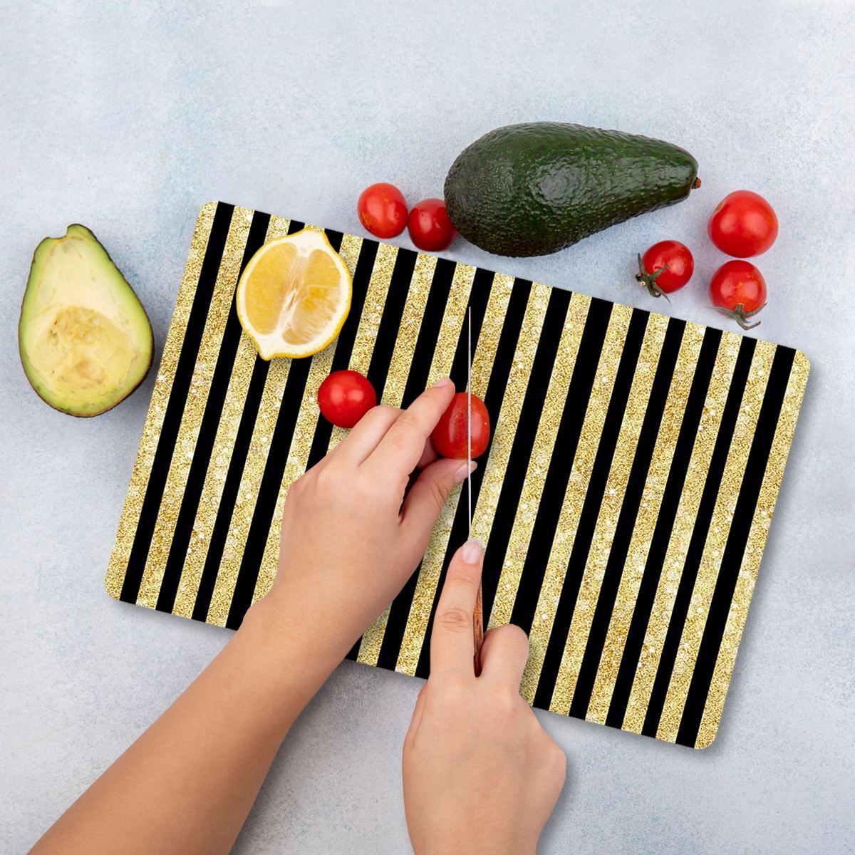 Tábua de corte – 30 x 40 cm – Multicolorido – vidro temperado