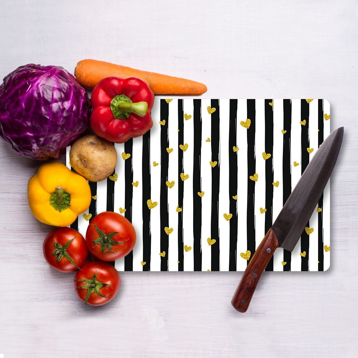 Tábua de corte – 20 x 30 cm – Multicolorido – vidro temperado