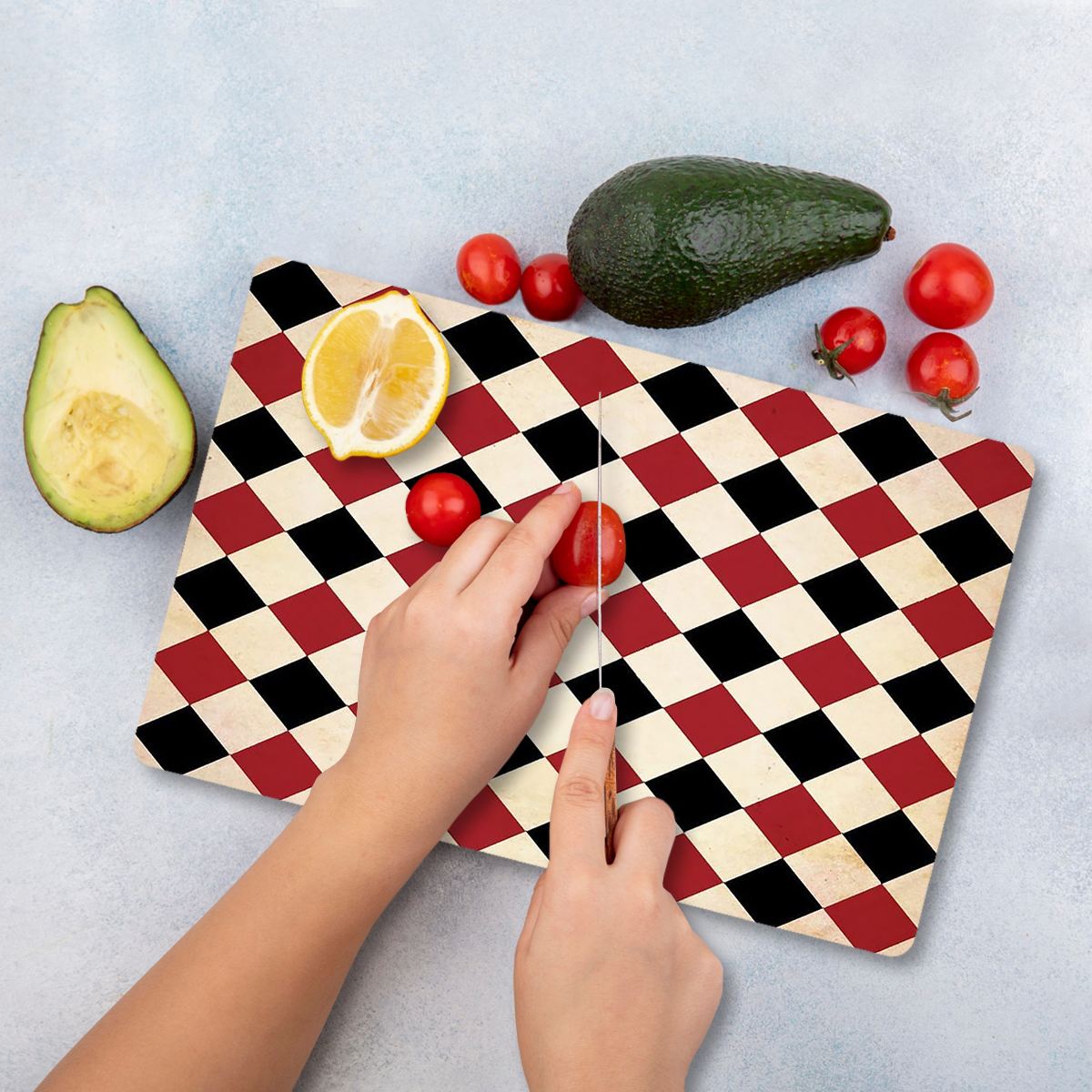 Tábua de corte – 30 x 40 cm – Multicolorido – Vidro temperado