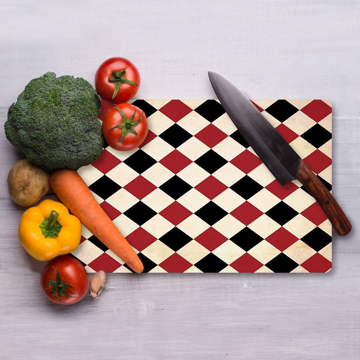 Tábua de corte – 30 x 40 cm – Multicolorido – Vidro temperado