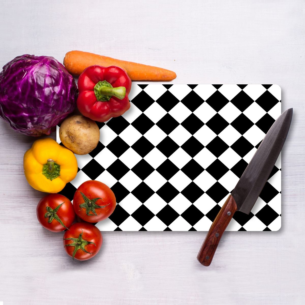 Tábua de Corte – 20 x 30 cm – Multicolorido – Vidro Temperado